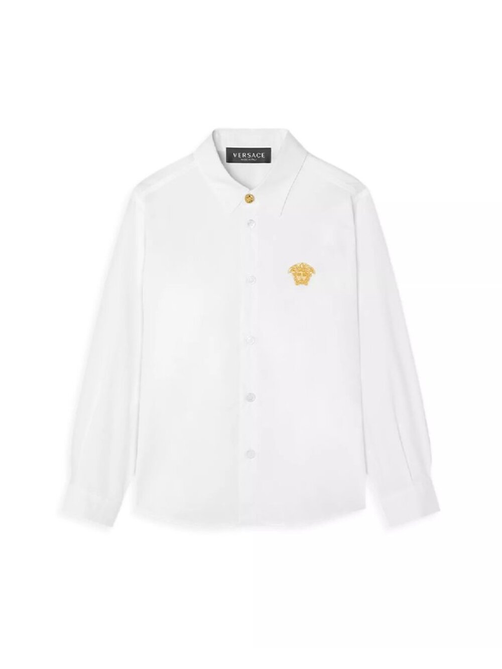 NWT Versace Medusa Embroidered Shirt White Size 14A